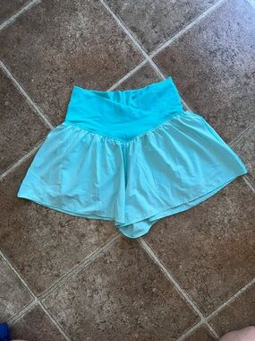 aerie Aqua High-Waist Flared Skort